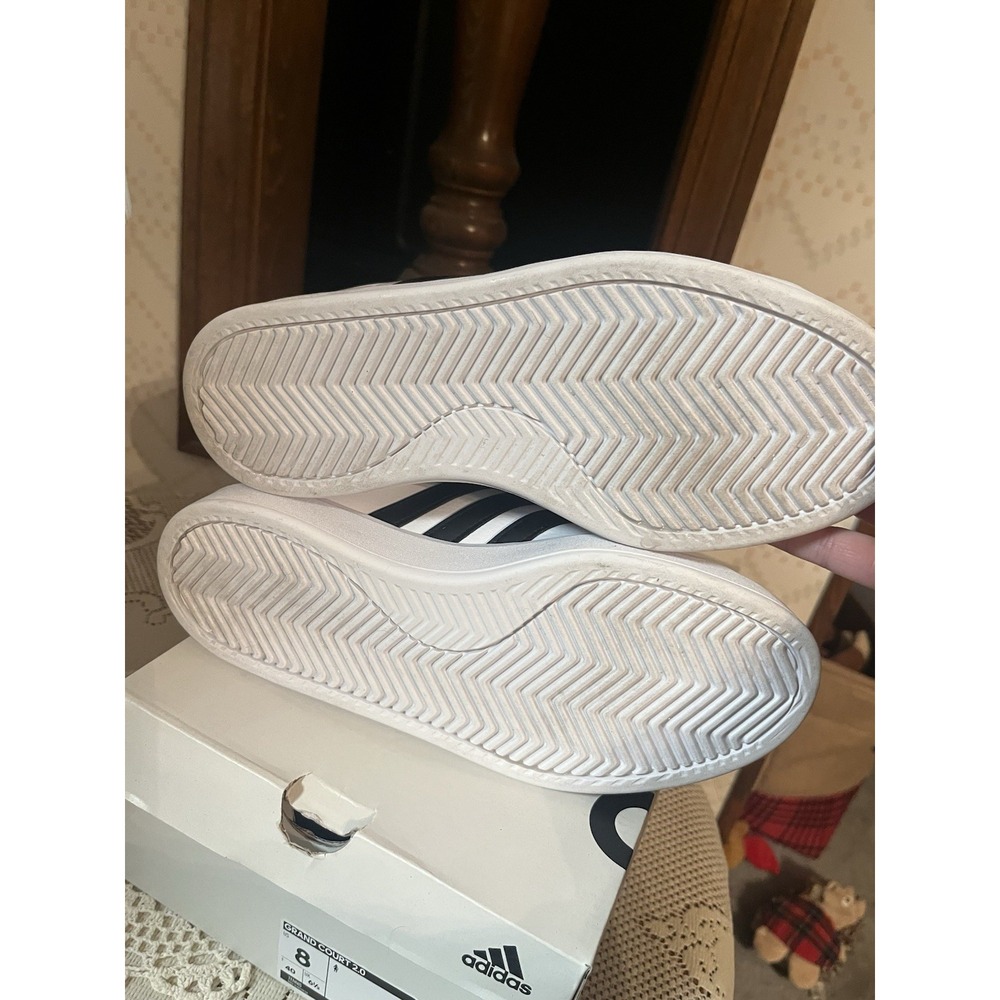 Adidas Grand Court 2.0 GW9214 White/Blk Cloudfoam Shoes Women's Size 8-Worn Once - Picture 7 of 8